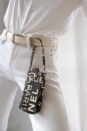 authentic Chanel rue cambon canvas phone pouch