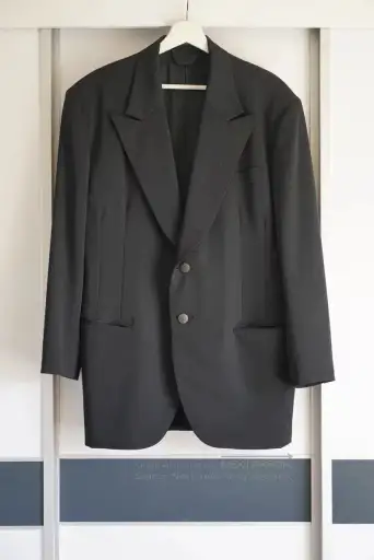Yohji Yamamoto Silk Collar Wool Blazer.
