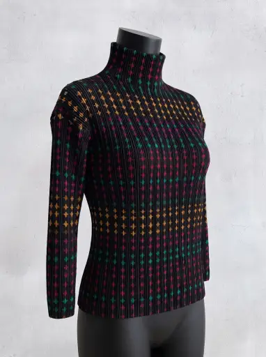 Issey miyake Pleats Please 1999 Geometric Turtleneck Top