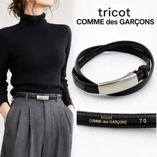 tricot COMME des GARCONS トリコ コムデギャルソン レザー細ベルト ブラック シルバーバックル サイズ70 トリココムデギャルソン(tricot COMME des GARCONS)のレディースのファッション小物(ベルト)の商品詳細ページへのリンク