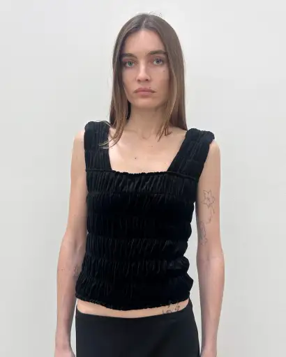Comme des Garçons 1990 Velvet Ruched Top