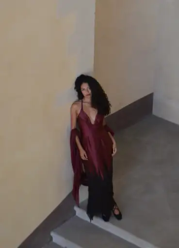 Thierry Mugler Couture Silk Halter Gown