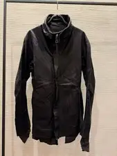 Boris Bidjan Saberi [J1-F211] Oiled Double Zip Leather Jacket S