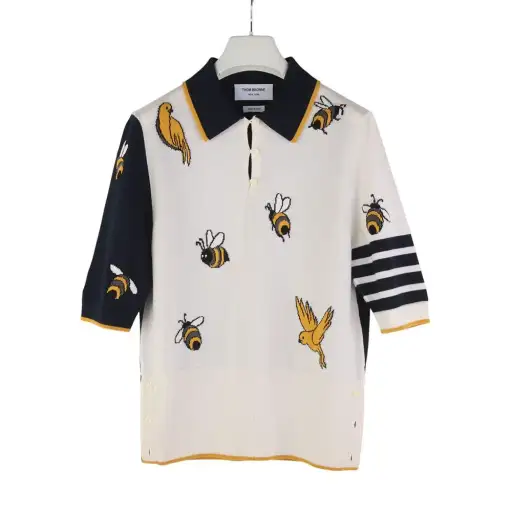 Bird Bee Fun Mix Asymmetric Polo Knit Size