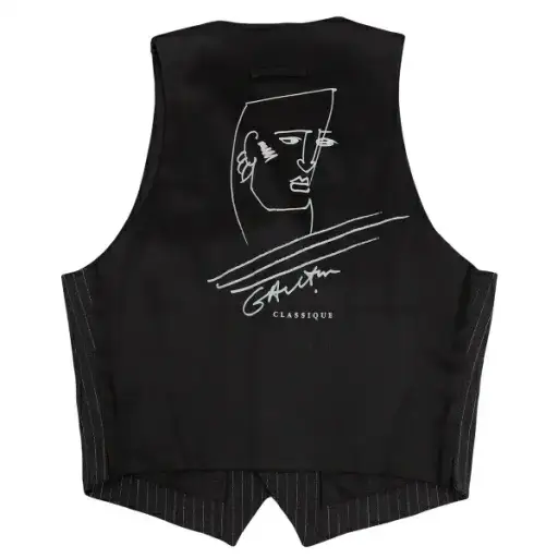 Jean Paul GAULTIER CLASSIQUE Back Gilet Charcoal Size E48