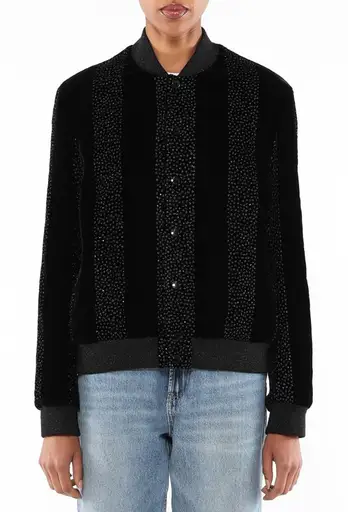 Embellished Velvet Teddy Jacket