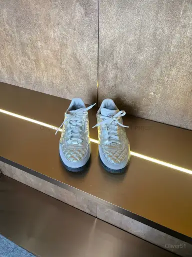 Chanel Silver Trainer Sneakers BFAJMNO511