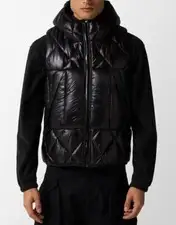 JUNYA WATANABE MAN INNERRAUM Hoodie Quilting Padded Vest Jacket Men XS Black