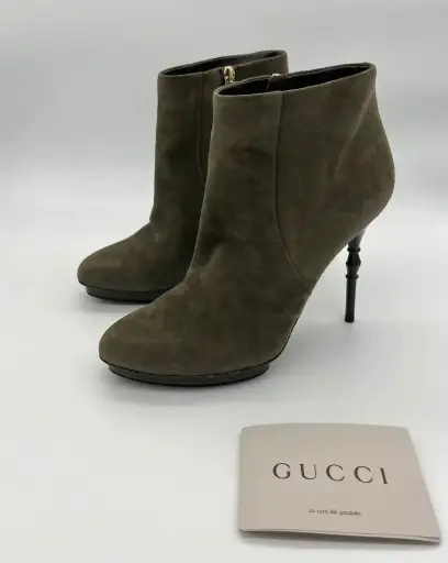 Gucci Stivaletti Vintage Bamboo Verdi