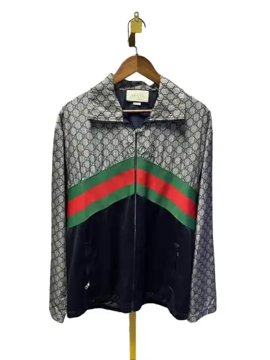 Gucci GG Logo Web Track Jacket Size M