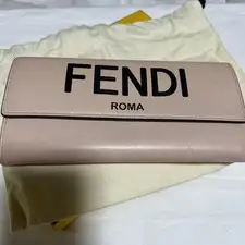 Fendi Long Wallet Pink Logo Print Womens Excellent gift