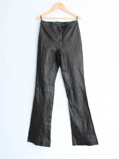 Gucci by Tom Ford A/W99 Black Leather Flared Pants