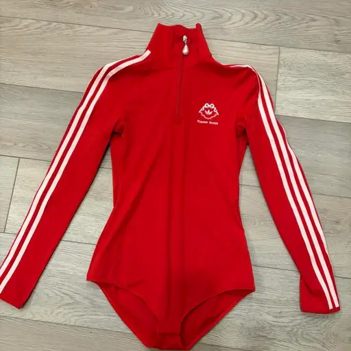 Stunning red adidas Originals x Simone Rocha bodysuit. Never been worn, with tags still on. Beautiful pearl detail on the zipper. Super soft material and the perfect pop of color❤️