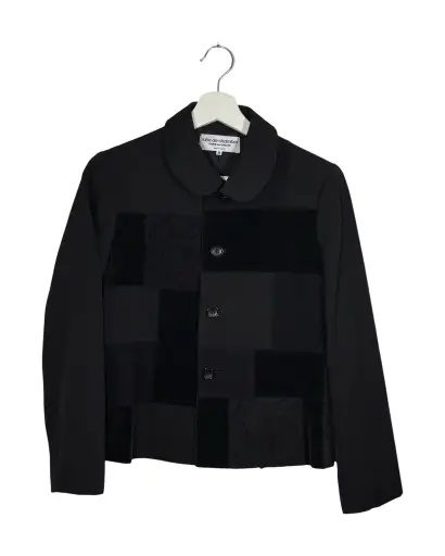 robe de chambre Comme Des Garcons 2000s Roses Patchwork Wool Jacket