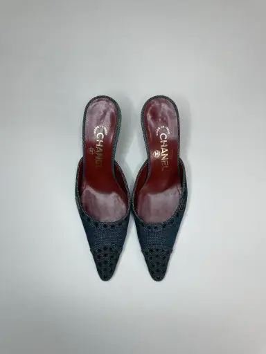 Chanel Denim Mules 35