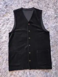 bajra ジレ ベロア 黒色