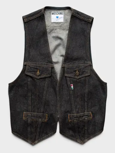 Moschino - 1980's - denim vest - men's size 48