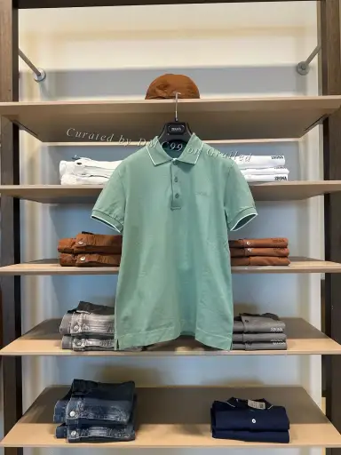 Zegna Mens Green Polo Shirt