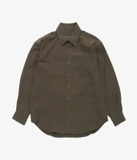 EVAN KINORI ''BIG SHIRT TWO | YARN DYED COTTON YAK'' (BROWN BLACK)
