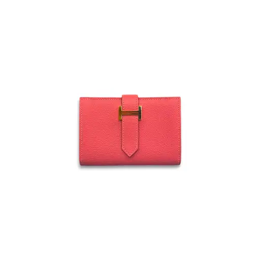 HERMES Card Case Bearn mini Pink D A 010 N2 Rank (A)