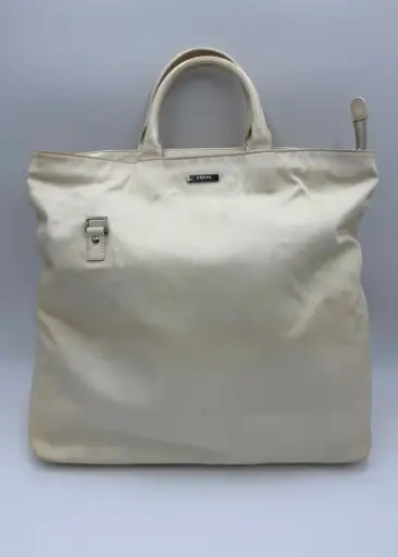 Gucci Borsa Tote Vintage in Tela e Pelle Avorio