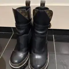 LOUIS VUITTON モノグラム レザー ブーツ ブラック