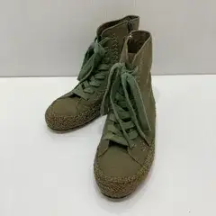 Yohji Yamamoto +NOIR ヨウジヤマモトプリュスノアール ハイカットスニーカー NB-E05-041 サイズ5 カーキ