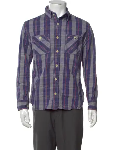Plaid Print Long Sleeve Dress Shirt