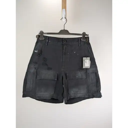 o1rshd1 Cotton Ripstop Shorts in Black