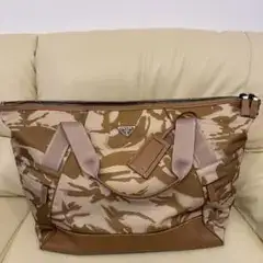 PRADA バック　テスートとレザー　カモフラージュ柄