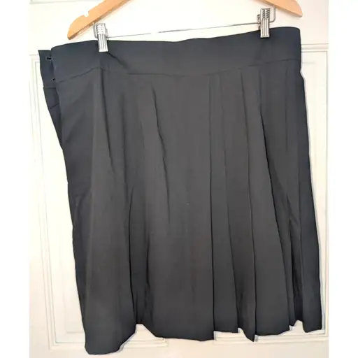 ATSURRO TAYAMA Vintage Black 100% Wool Pleated Mini Skirt Made in Japan Sz XL