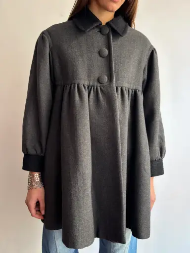 Vintage Moschino Babydoll Coat in Charcoal