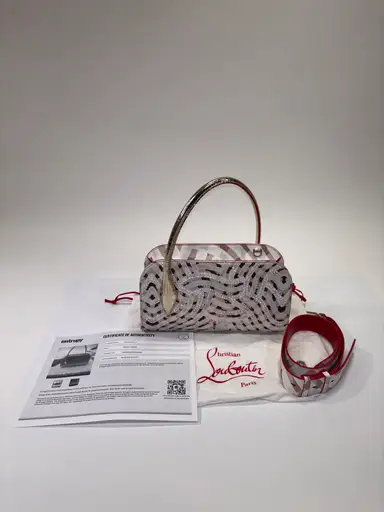 Christian Louboutin Eloise Gaagal Grommets Baguette Crystal Embellishments Purse