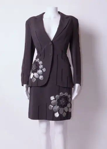 Moschino Cheap & Chic Grey Floral Blazer & Skirt Set