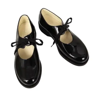 COMME des GARCONS×HESCHUNG Enamel Leather Shoes Black 2 1/2 (US About 5.5)