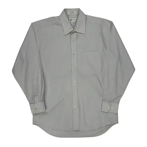 Christian Dior Pinstripe Shirt - Medium Grey Cotton