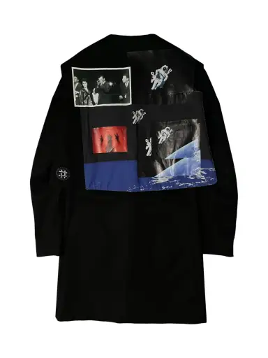 Raf Simons SS15 "Memory Wear" Photomontage Cape-Back Coat