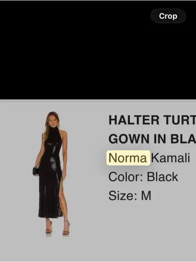 Norma Kamali Black Halter Turtleneck High-Low Gown