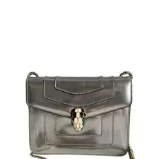 Bvlgari Small Serpenti Forever Shoulder Bag Silver Patent Calfskin (li100326a1r)