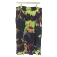 Dries Van Noten Rayon Flared Long Skirt All-Over Print Women's 38 Multicolor