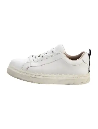 Leather Scalloped Accent Sneakers