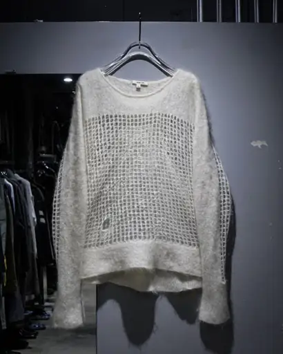【add (C) vintage】“HELMUT LANG” Mesh Switching Mohair Knit