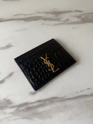 YSL  croc-effect leather cardholder
