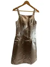 CELINE Sleeveless Dress, Size 38, Polyester, Beige