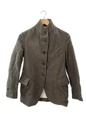 Paul Harnden Women's Pocket Blazer Jacket Size M Wool Brown #1003