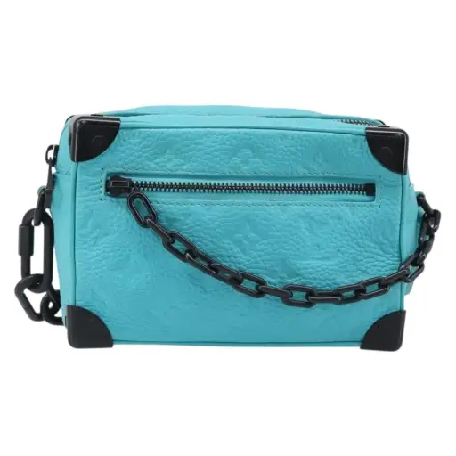 Louis Vuitton Soft Trunk Monogram Taurillon Leather Blue Leather Handbag (Pre-Owned)