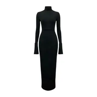 Ej22 BALENCIAGA バレンシアガ 2024AW バックレース ミディドレス ワンピース Back Lace-Up Design Tie Closure Dress 831227 Size 38 ブラック サイドジップ Side Zippert18r バレンシアガ(BALENCIAGA)のレディースのフォーマル/ドレス(ミディアムドレス)の商品詳細ページへのリンク