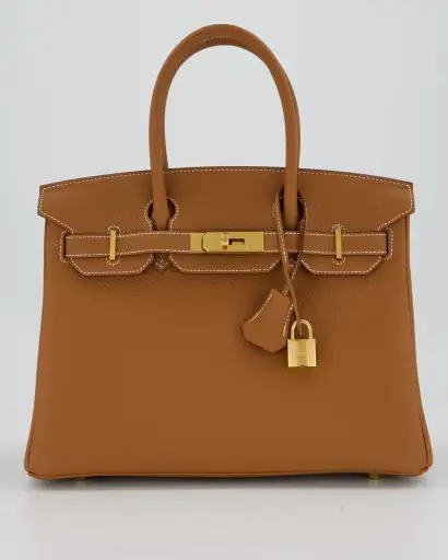 Hermès Birkin 30 Retourne Bag in Gold Togo Leather with Gold Hardware