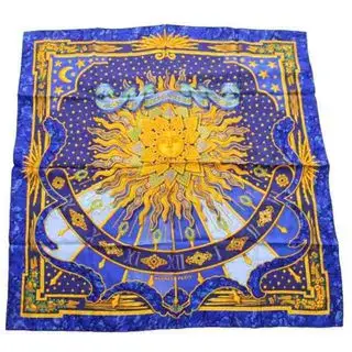 エルメス カレ90 CARPE DIEM スカーフ 大判 総柄 シルク 青 黄 エルメス(HERMES)のレディースのファッション小物(バンダナ/スカーフ)の商品詳細ページへのリンク