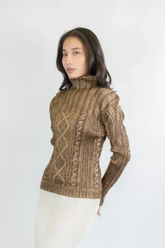 2016s Pleats Please Issey Miyake Aran Knit Printed Top